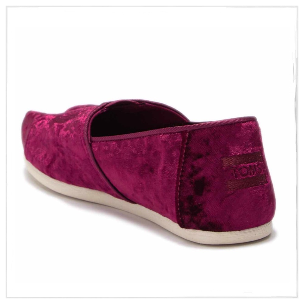 New Toms Black Cherry Velvet Alpargata Classics - Picture 5 of 5